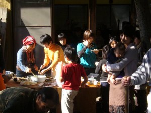 餅つき、料理